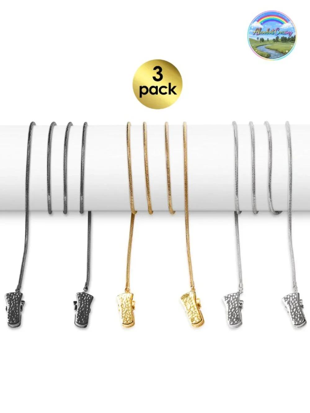 Stainless Steel Eyeglass Chain with Non-Slip Alligator Clamps